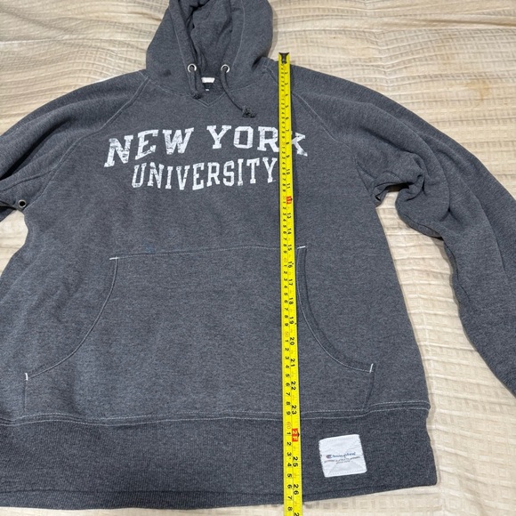 Champion New York University NYU Violets Gray and White Sweatshirt Hoodie Size M - Picture 7 of 10
